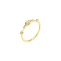Exquisito anillo minimalista de plata esterlina 925 con circonitas brillantes y finas. - Talla US 6 / Chapado en oro 18K