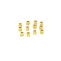 Close up view of gold plated square spacer beads, perfect for diy jewelry making and bracelets. - 4mm Size / Yellow Gold