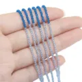 Blaue Verlaufs Kristall Glasperlen für DIY Armband und Handyketten Schmuck Display - 195 Stück/Packung (37cm) / 2mm (0.5mm Loch) / Blau