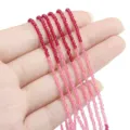 Verlaufsrosa Kristall Facettierte Perlen DIY Armband Handy-Kette Schmuckherstellung Zubehör - 195 Stück/Packung (37cm) / 2mm (0.5mm Loch) / Fuchsia