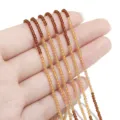Farbverlauf Glas Kristall Perlen für DIY handgemachte Armbänder und Handyketten Accessoires. - 195 Stück/Packung (37cm) / 2mm (0.5mm Loch) / Kaffeegelb