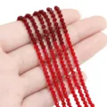 Rote facettierte Kristallglasperlen Stränge für DIY handgemachte Armbänder Schmuckherstellung - 125 Stück/Packung (37cm) / 3mm (0.5mm Loch) / Rot