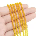 Gelbe Kristall Glas facettierte Perlen Stränge für DIY Handgemachte Armbänder Schmuck. - 125 Stück/Packung (37cm) / 3mm (0.5mm Loch) / Kurkuma