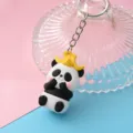 Leuke cartoon panda zacht rubberen sleutelhanger hanger, stijlvolle tas charm en cadeau. - Stijl 6 (Klassieke Panda)