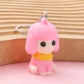 Simpatico portachiavi cane cartone animato rosa ciondolo borsa cucciolo metallo - Cucciolo Rosa 3D (Articolo 1686)