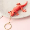3D printed articulated lizard keychain, cute red flexible animal toy pendant for gifts. - Red-Orange Gradient (3)
