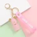 Détail de porte-clés ours rose en résine mignon, avec anneau métallique et sangle. - Style Ours Rose Sangle (Spécial 13#) / 10 Pièces/Paquet