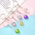 Acryl lichtgevende transparante schelp sleutelhanger hanger tas auto accessoire - Willekeurig Gemengde Kleuren