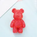 Red honeycomb mesh bear figurine decorative ornament for modern living room home decor - Red