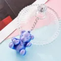 Μπλε 3D ανάγλυφο αρκουδάκι μπρελόκ χαριτωμένο κρεμαστό τσάντας μεταλλικό δώρο μόδας - Μπλε