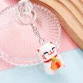 Niedlicher Winkekatze Schlüsselanhänger PVC 3D Cartoon Tasche Anhänger Ring Charm Neu - Glücksbeutel-Stil