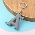 Porte-clés crocodile lettre alphabet A sac pendentif anneau métal accessoire mignon - Lettre A