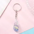 Transparante acryl schelp sleutelhanger met kleine schelp binnenin, schattige tassenhang decoratie. - Blauw