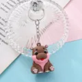 Cute cartoon hippo keychain 3d animal pendant bag charm metal keyring accessory gift - Style 6