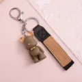 Adorable porte-clés ours en résine dessin animé, pendentif de sac tendance et auto. - Style Ours Sangle Cuir (Spécial 10#) / 10 Pièces/Paquet