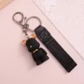 Porte-clés tendance ours noir avec quincaillerie en métal, joli pendentif de sac et charme auto. - Style Ours Noir Or (Spécial 12#) / 10 Pièces/Paquet