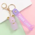 Porte-clés ours violet mignon avec accessoires dorés et pendentif sangle variante accessoire. - Style Ours Violet Sangle (Spécial 15#) / 10 Pièces/Paquet