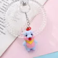 Cute blue hippo keychain, cartoon animal bag pendant charm for keys and backpacks. - Style 8