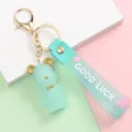 Porte-clés mignon en résine ours vert avec sangle bonne chance, accessoire élégant en métal. - Style Ours Vert Sangle (Spécial 16#) / 10 Pièces/Paquet