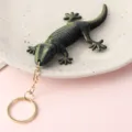 3D printed flexi lizard keychain cute articulated gecko toy stress relief gift pendant - Green-Black Gradient (5)