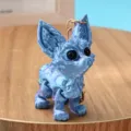 Electroplated gradient 3D printed articulated cute crystal fox pet keychain and bag pendant. - Multi-Jointed Fox (1) / Blue Gradient