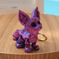 3D Printed Gradient Cute Creature Keychain Movable Joint Toy Bag Pendant Car Decor - Multi-Jointed Fox (2) / Purple To Blue Gradient