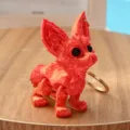 Articulated 3D printed red fox keychain, cute animal bag pendant car ornament toy. - Multi-Jointed Fox (3) / Red-Orange Gradient