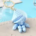 Μπλε 3D τυπωμένο μπρελόκ θαλάσσιου πλάσματος κοχύλι χαριτωμένο κρεμαστό τσάντας κράματος - Σχήμα Ερημίτης Κάβουρας (3) / Ανοιχτό μπλε
