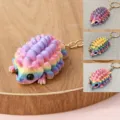 Grazioso portachiavi a forma di riccio arcobaleno stampato in 3D, ciondolo borsa colorato. - Stile Sfumato Arcobaleno (1672)