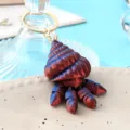 Portachiavi paguro stampato in 3D sfumato, ciondolo con anello in metallo per borse. - Sfumatura Blu Profondo e Rosso