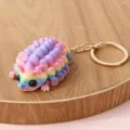 Colorful 3D printed dinosaur keychain cute cartoon animal keyring for bags keys lovely gift - Colorful 3D Printed Dinosaur (1672-5)