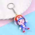 Schattige cartoon superheld figuur sleutelhanger, leuke siliconen poppen tas bedel en sleutelring. - Honkbalpet Knappe Jongen Stijl (Stijl 1531-3)