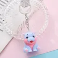 Cute cartoon hippo keychain, stylish bag charm and metal keyring pendant for daily use. - Style 11