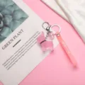 Porte-clés chien en résine rose, charmant pendentif de sac chiot mignon avec sangle. - Style Bouledogue Rose Sangle (Spécial 19#) / 10 Pièces/Paquet