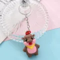 Cute cartoon hippo keychain 3D animal pendant bag charm for keys stylish keyring accessory - Style 12