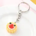 Cute miniature cake keychain resin pendant stylish bag charm lovely key ring accessory - Yellow