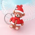 Christmas bear keychain cute Santa Claus doll bag pendant holiday gift accessory variant. - Christmas Bear Style 5 (1537)