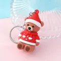 Christmas bear keychain cute soft rubber doll bag pendant holiday gift cute accessory - Christmas Bear Style 6 (1537)