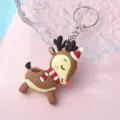Süßer Weihnachtsrentier Schlüsselanhänger PVC Anhänger festliche Tasche Deko Geschenk - Rentier Stil (2)