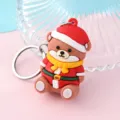 Christmas Bear Keychain Cute Santa Pendant PVC Cartoon Key Ring Bag Accessory Gift - Christmas Bear Style 7 (1537)