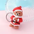 Cute Christmas Bear Keychain Silicone Santa Claus Bag Pendant Festive Holiday Gift Accessories - Christmas Bear Style 8 (1537)