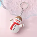 Niedlicher Weihnachts Schneemann Schlüsselanhänger Metallring festliches Geschenk Zubehör - Hut Schneemann Stil (5)