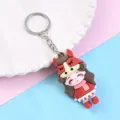 Cute cartoon Chinese zodiac girl keychain metal ring pendant lovely bag accessory gift - Horse
