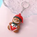 Weihnachten Lebkuchenmann Schlüsselanhänger Süß Silikon Tasche Anhänger Festliches Geschenk - Lebkuchenmann-Stil (10)
