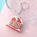 Weihnachten Lebkuchenhaus Schlüsselanhänger süße Tasche Anhänger Festliches Geschenk - Lebkuchenhaus Stil (12)