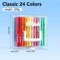 Kasimir 24 Farben Profi Soft-Tip Marker Set in einem transparenten Tragekoffer - 24-Farben-Set