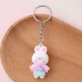 Carino cartone animato coniglietto portachiavi silicone borsa ciondolo auto regalo nuovo - Piccolo Viola