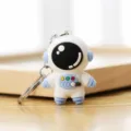 Cute cute astronaut keychain silicone bag pendant car keyring accessory gift space theme - S / Blue