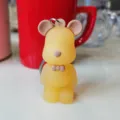 Porte-clés adorable ours translucide avec nœud papillon, idéal pour sac et clés de voiture. - Jaune Gelée