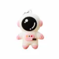 Cute astronaut keychain silicone bag charm cute space keyring pink white cartoon accessory sku - M / Pink